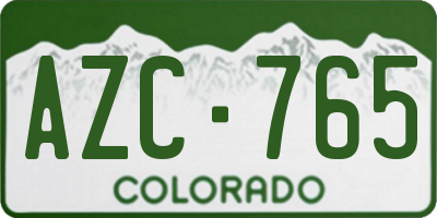 CO license plate AZC765