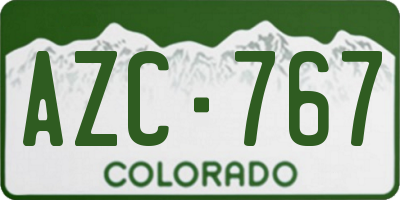 CO license plate AZC767