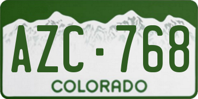 CO license plate AZC768