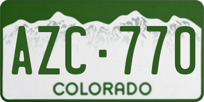 CO license plate AZC770