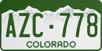 CO license plate AZC778