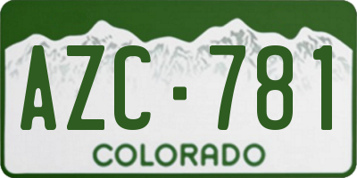 CO license plate AZC781