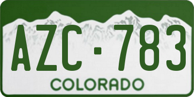 CO license plate AZC783