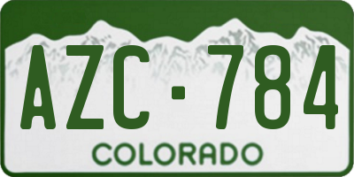 CO license plate AZC784