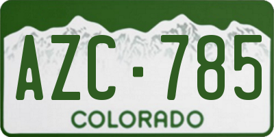 CO license plate AZC785