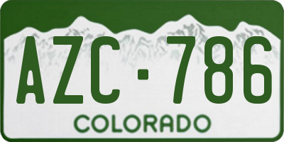 CO license plate AZC786