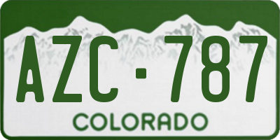 CO license plate AZC787