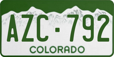 CO license plate AZC792