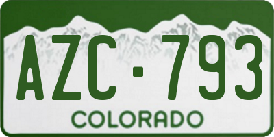 CO license plate AZC793