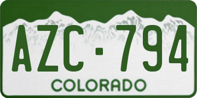 CO license plate AZC794