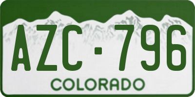 CO license plate AZC796