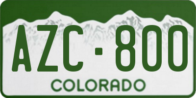 CO license plate AZC800