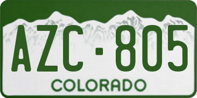 CO license plate AZC805