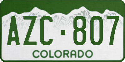 CO license plate AZC807