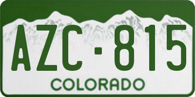 CO license plate AZC815