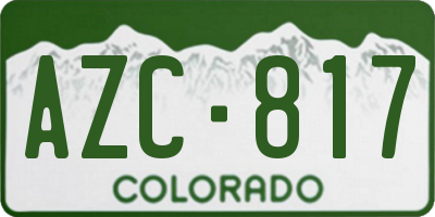 CO license plate AZC817