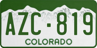 CO license plate AZC819