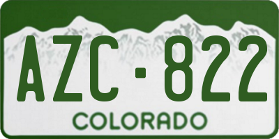 CO license plate AZC822