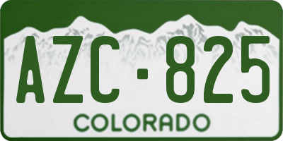 CO license plate AZC825