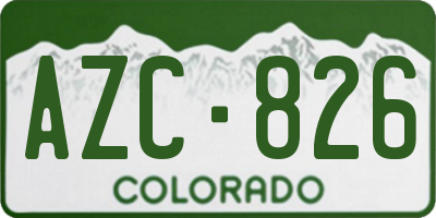 CO license plate AZC826