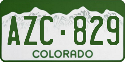 CO license plate AZC829