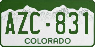 CO license plate AZC831