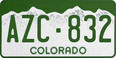 CO license plate AZC832