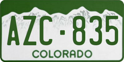 CO license plate AZC835