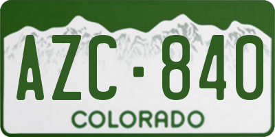 CO license plate AZC840