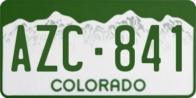 CO license plate AZC841