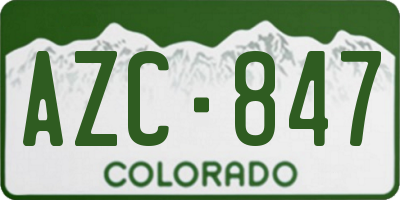 CO license plate AZC847