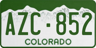 CO license plate AZC852