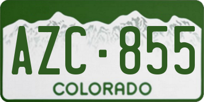 CO license plate AZC855