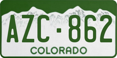 CO license plate AZC862