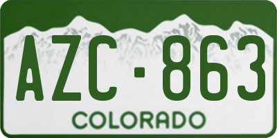 CO license plate AZC863