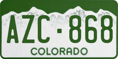 CO license plate AZC868