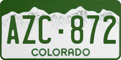 CO license plate AZC872
