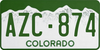 CO license plate AZC874