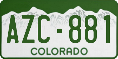 CO license plate AZC881