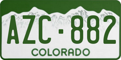 CO license plate AZC882