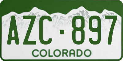 CO license plate AZC897