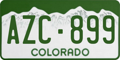 CO license plate AZC899