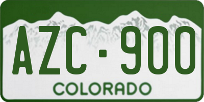 CO license plate AZC900