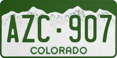 CO license plate AZC907