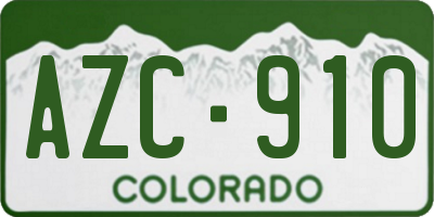 CO license plate AZC910