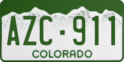 CO license plate AZC911