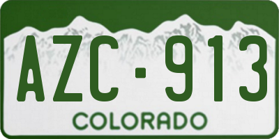 CO license plate AZC913