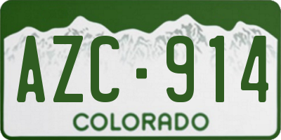 CO license plate AZC914
