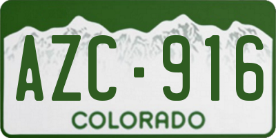 CO license plate AZC916