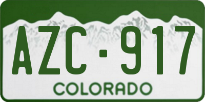 CO license plate AZC917